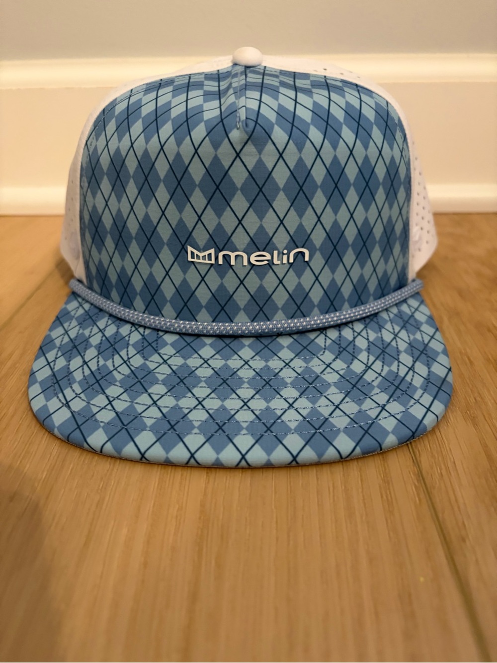 Melin Men's Hydro Coronado Links Light Blue Argyle Mesh-Back Snapback Hat